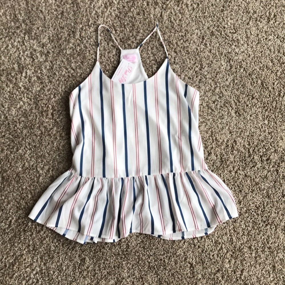 Pink and Blue stripped tank top
